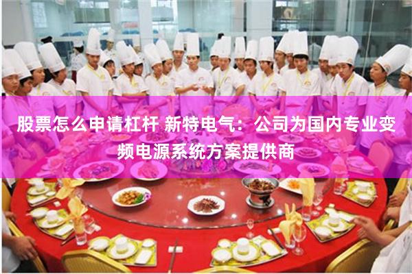 股票怎么申请杠杆 新特电气：公司为国内专业变频电源系统方案提供商