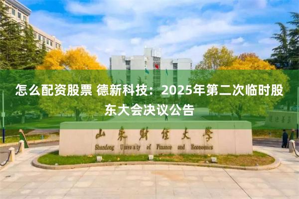 怎么配资股票 德新科技：2025年第二次临时股东大会决议公告