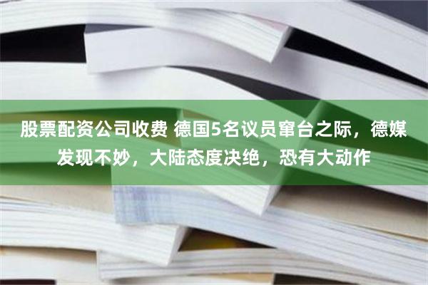 股票配资公司收费 德国5名议员窜台之际,德媒发现不妙,大陆态度决绝,恐有大动作