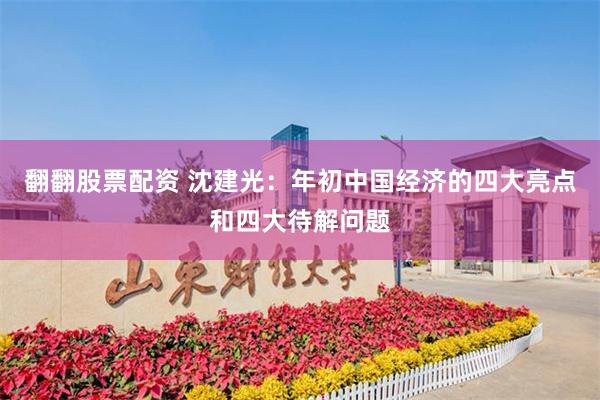 翻翻股票配资 沈建光:年初中国经济的四大亮点和四大待解问题