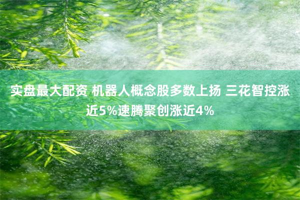 实盘最大配资 机器人概念股多数上扬 三花智控涨近5%速腾聚创涨近4%