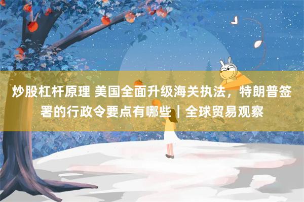 炒股杠杆原理 美国全面升级海关执法，特朗普签署的行政令要点有哪些｜全球贸易观察