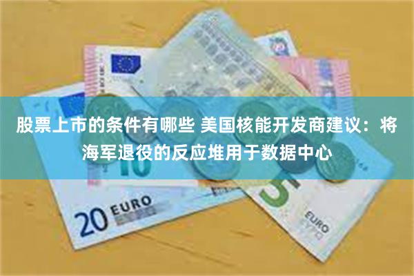 股票上市的条件有哪些 美国核能开发商建议：将海军退役的反应堆用于数据中心