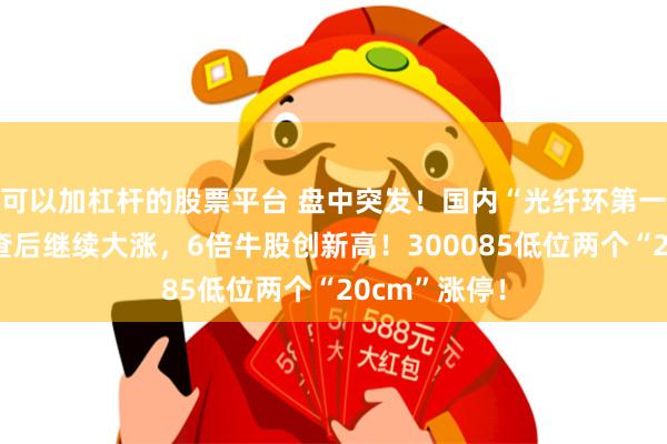 可以加杠杆的股票平台 盘中突发！国内“光纤环第一股”停牌核查后继续大涨，6倍牛股创新高！300085低位两个“20cm”涨停！