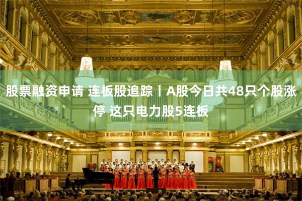 股票融资申请 连板股追踪丨A股今日共48只个股涨停 这只电力股5连板