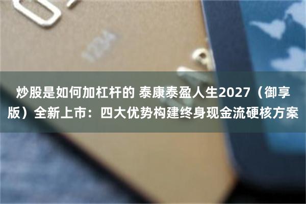 炒股是如何加杠杆的 泰康泰盈人生2027（御享版）全新上市：四大优势构建终身现金流硬核方案