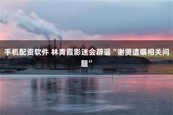 手机配资软件 林青霞影迷会辟谣“谢贤遗嘱相关问题”