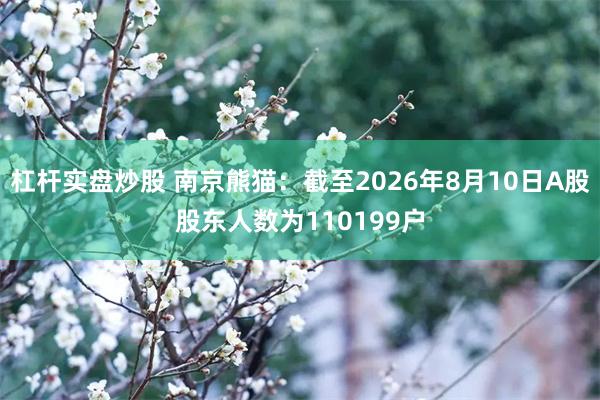 杠杆实盘炒股 南京熊猫：截至2026年8月10日A股股东人数为110199户
