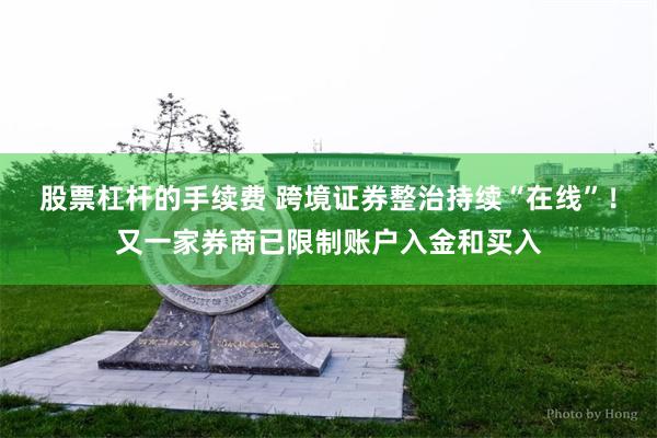 股票杠杆的手续费 跨境证券整治持续“在线”！又一家券商已限制账户入金和买入