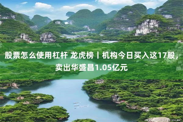 股票怎么使用杠杆 龙虎榜丨机构今日买入这17股，卖出华盛昌1.05亿元